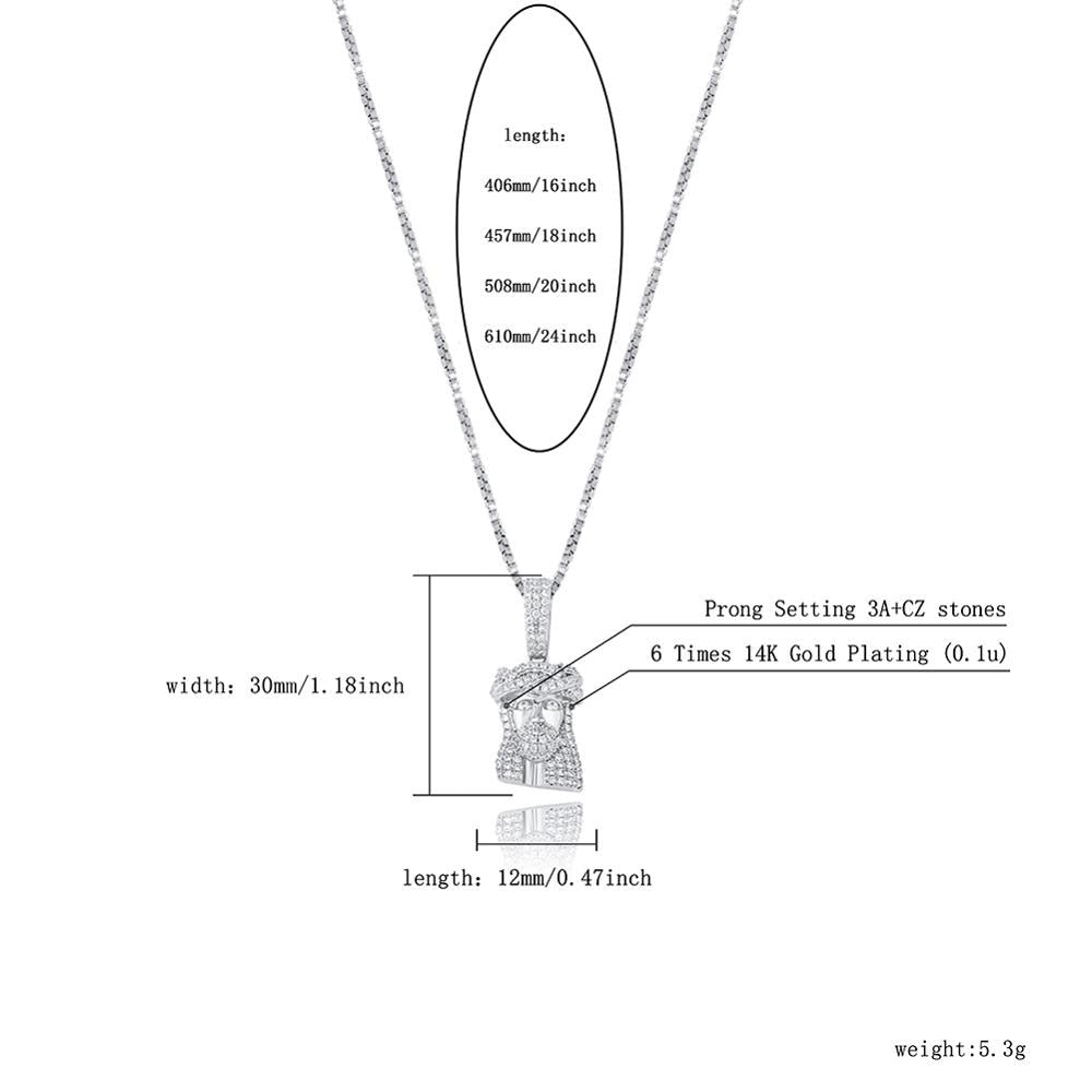 TOPGRILLZ 925 Sterling Silver Jesus Pendant Iced Out Cubic Zirconia Women's Pendant Hip Hop High Quality Charm Jewelry For Gift