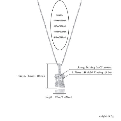 TOPGRILLZ 925 Sterling Silver Jesus Pendant Iced Out Cubic Zirconia Women's Pendant Hip Hop High Quality Charm Jewelry For Gift