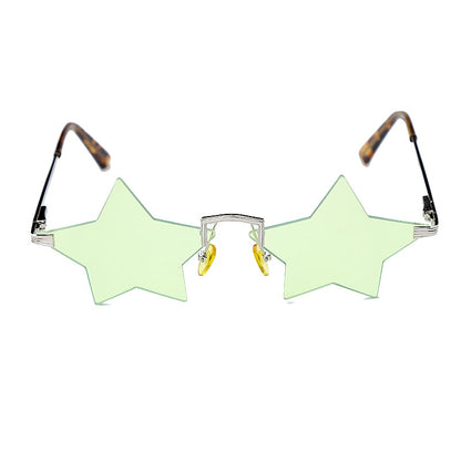 Steampunk Vintage Sunglasses Women Star Mirror Rimless Sunglasses Men Frameless Trend Fashion Retro Small Sunglasses Eyewear