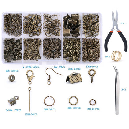 Alloy Accessories Jewelry Findings Set Jewelry Making Tools Copper Wire Open Jump Rings Earring Hook Jewelry Making Supplies Kit