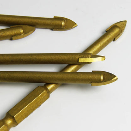 TASP 5pcs Glass Drill Bit Set Tungsten Carbide Titanium Coated Ceramic Tile Cutter 1/4" Shank 3 4 6 8 10mm Construction Tools