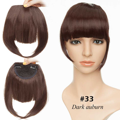 S-noilite Synthetic 15Colors Real Thick 35g Natural Bang False Hair Black Brown Auburn Red Clip In On Bangs Hair