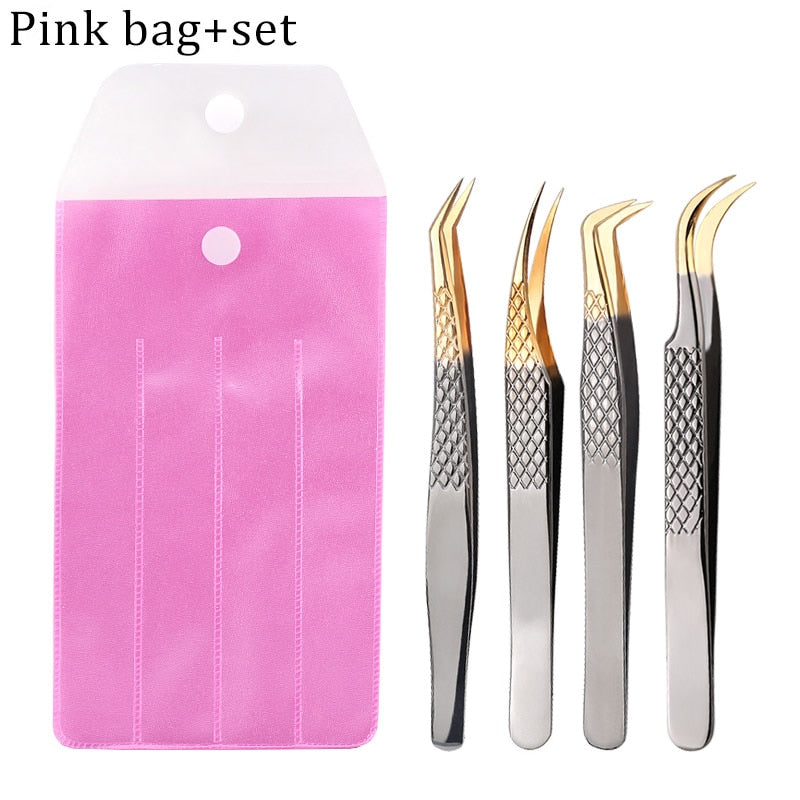 Professional Eyelashes Tweezers For Lashes Extension Nipper Stainless Steel High Precision Eyelash Extension Eyebrow Tweezers