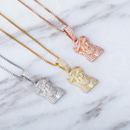 TOPGRILLZ 925 Sterling Silver Jesus Pendant Iced Out Cubic Zirconia Women's Pendant Hip Hop High Quality Charm Jewelry For Gift