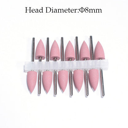 10pcs Silicone Nail Drill Bit Rubber Manicure Drills Electric Rotary Mills Cutter Cuticle Polishing Tools Nail Salon Accessories