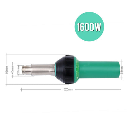 Honhill 1500W 1600W Hot Air Torch Plastic Welding Gun Machine Hot Air Welding PVC Plastic Repairing Machine For Welder + Flat