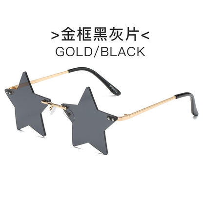 Steampunk Vintage Sunglasses Women Star Mirror Rimless Sunglasses Men Frameless Trend Fashion Retro Small Sunglasses Eyewear