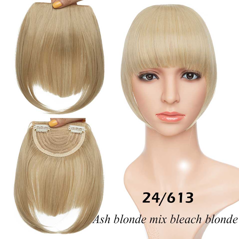 S-noilite Synthetic 15Colors Real Thick 35g Natural Bang False Hair Black Brown Auburn Red Clip In On Bangs Hair