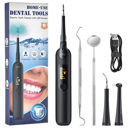 Electric Sonic Dental Calculus Remover Whitener Scaler LED Display Tooth Cleaner Rechargable Tartar Tool Whiteing Teeth Portable