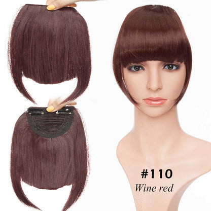 S-noilite Synthetic 15Colors Real Thick 35g Natural Bang False Hair Black Brown Auburn Red Clip In On Bangs Hair
