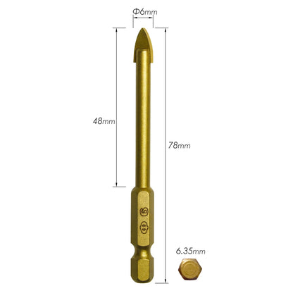 TASP 5pcs Glass Drill Bit Set Tungsten Carbide Titanium Coated Ceramic Tile Cutter 1/4" Shank 3 4 6 8 10mm Construction Tools