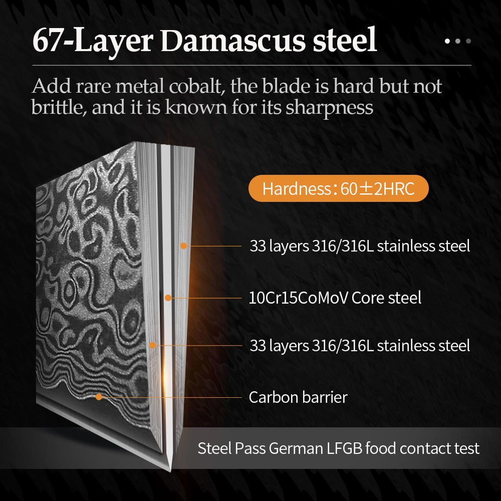 XINZUO 1pcs/5pcs Kitchen Knives Set 67Layer VG10 Damascus Steel Chef Cleaver Santoku Utility Paring Knife Pakkawood Handle