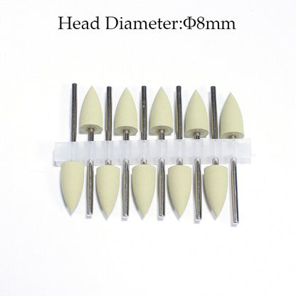 10pcs Silicone Nail Drill Bit Rubber Manicure Drills Electric Rotary Mills Cutter Cuticle Polishing Tools Nail Salon Accessories
