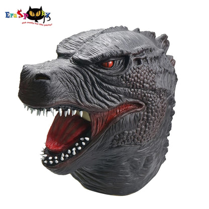 Eraspooky Realistic Jurassic Dinosaur Cosplay Tyrannosaurus Latex Mask Halloween Costume Props For Adult Festival Party Headgear