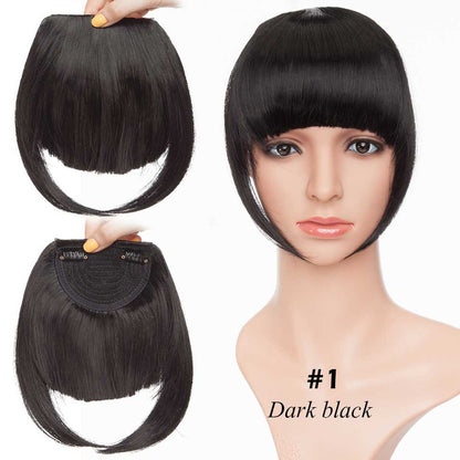 S-noilite Synthetic 15Colors Real Thick 35g Natural Bang False Hair Black Brown Auburn Red Clip In On Bangs Hair
