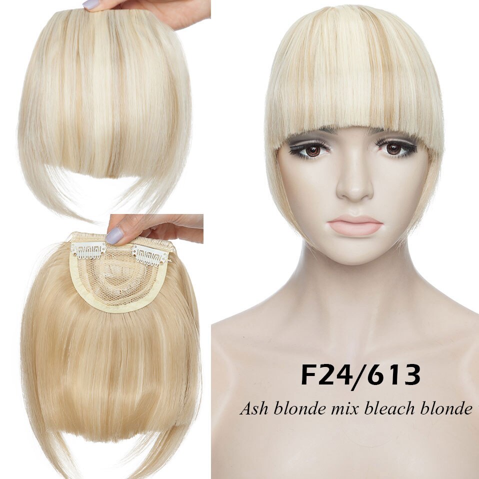 S-noilite Synthetic 15Colors Real Thick 35g Natural Bang False Hair Black Brown Auburn Red Clip In On Bangs Hair
