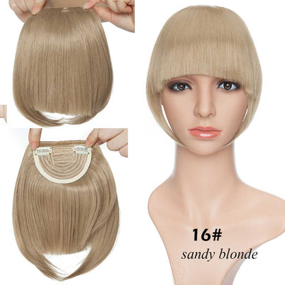 S-noilite Synthetic 15Colors Real Thick 35g Natural Bang False Hair Black Brown Auburn Red Clip In On Bangs Hair