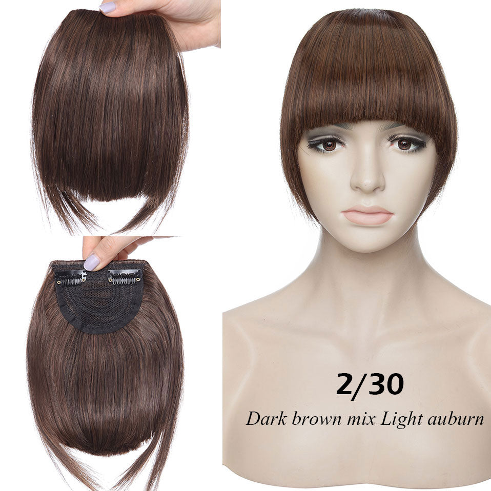 S-noilite Synthetic 15Colors Real Thick 35g Natural Bang False Hair Black Brown Auburn Red Clip In On Bangs Hair