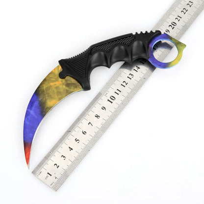 Swayboo Real CSGO Counter Strike Fixed Blade Tactical Camping Knife  Rainbow Lore  Fade Survival Sheath Tiger Tooth Plastic Case
