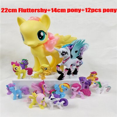 22cm My Little Pony Toys Rarity Apple Jack Rainbow Dash Princess Celestia Action Figure Collection Model Doll For Kids Gifts