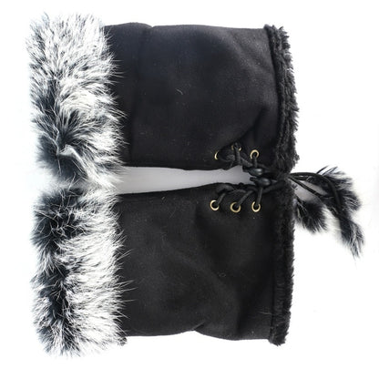 1 Pair Women Winter Warm Glove Faux Rabbit Fur Hand Wrist Warmer Fingerless Gloves