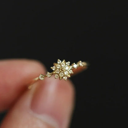 Cute Women's Snowflake Rings Female Chic Dainty Rings Party Delicate Rings Wedding Jewelry