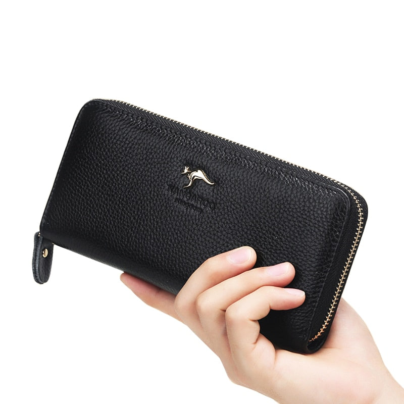 Kangaroo Kingdom Luxury Women Wallets Genuine Leather Pusre Brand Wallet Ladies Clutch