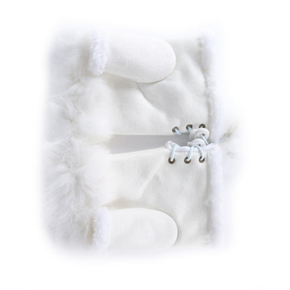 1 Pair Women Winter Warm Glove Faux Rabbit Fur Hand Wrist Warmer Fingerless Gloves