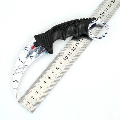 Swayboo Real CSGO Counter Strike Fixed Blade Tactical Camping Knife  Rainbow Lore  Fade Survival Sheath Tiger Tooth Plastic Case