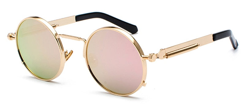 Peekaboo clear red sunglasses men steampunk 2019 metal frame retro vintage round sun glasses for women black uv400