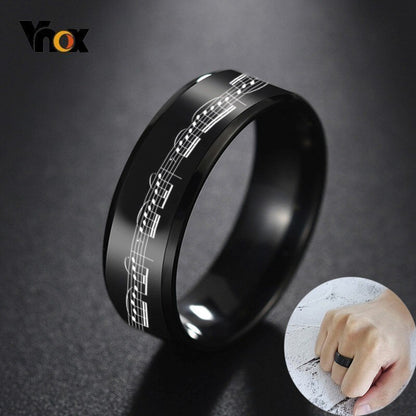 Vnox Cool Chinese Dragon Ring for Men Personalized Engraving 8mm Black Stainless Steel Punk Male Anel Gift for Him