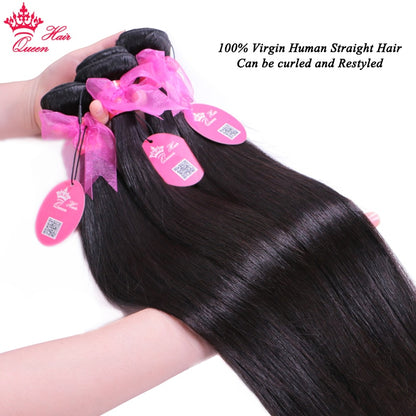 Queen Hair Raw Virgin Hair Straight 100% Human Hair Unprocessed Virgin Hair Bundles Weave Extension Brazilian Hair Natural Color