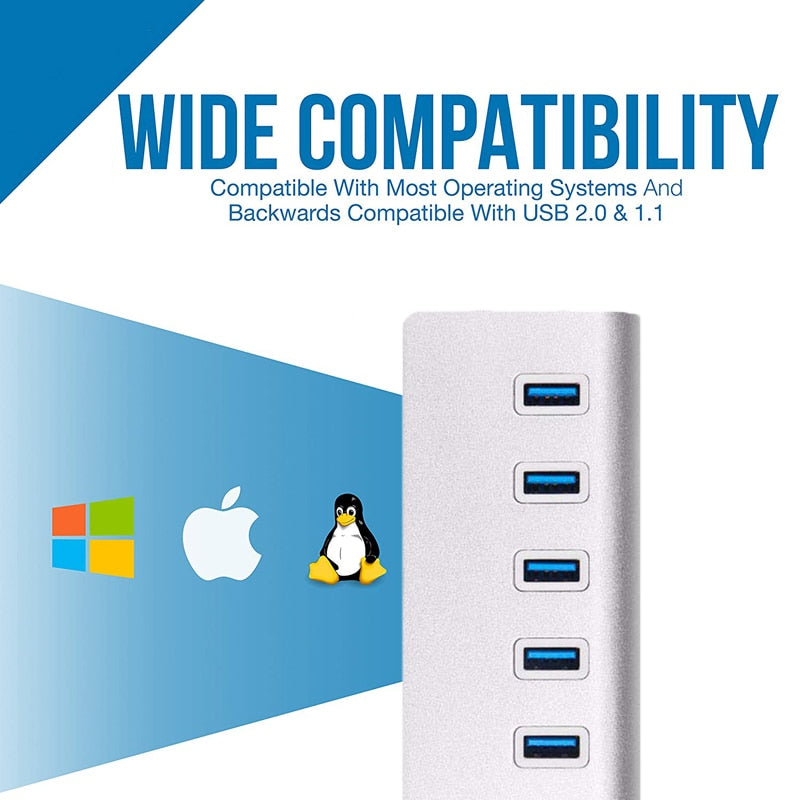 USB HUB 3.0 4/7 Ports Multi USB 3.0 HUB Splitter With Power Adapter USB Hab High Speed 5Gbps USB Splitter 3 HUB Laptop Computer