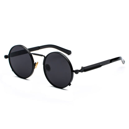 Peekaboo clear red sunglasses men steampunk 2019 metal frame retro vintage round sun glasses for women black uv400