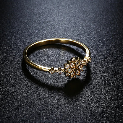 Cute Women's Snowflake Rings Female Chic Dainty Rings Party Delicate Rings Wedding Jewelry