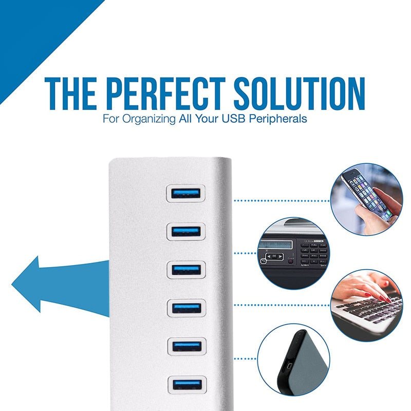 USB HUB 3.0 4/7 Ports Multi USB 3.0 HUB Splitter With Power Adapter USB Hab High Speed 5Gbps USB Splitter 3 HUB Laptop Computer