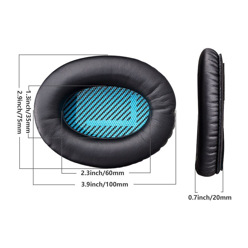 Replacement Protein Leather Foam Ear Pads Cushions for Bose for Quietcomfort 2 QC25 AE2 QC2 QC15 AE2I Headphones 9.7