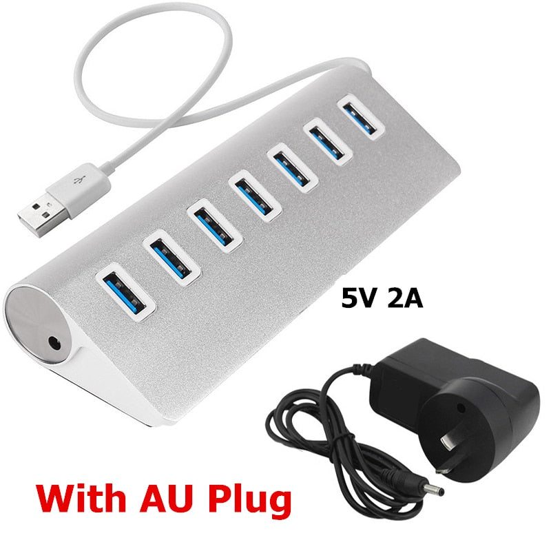 USB HUB 3.0 4/7 Ports Multi USB 3.0 HUB Splitter With Power Adapter USB Hab High Speed 5Gbps USB Splitter 3 HUB Laptop Computer
