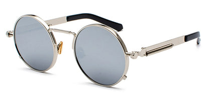 Peekaboo clear red sunglasses men steampunk 2019 metal frame retro vintage round sun glasses for women black uv400