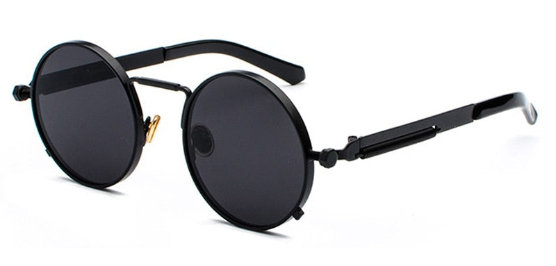 Peekaboo clear red sunglasses men steampunk 2019 metal frame retro vintage round sun glasses for women black uv400