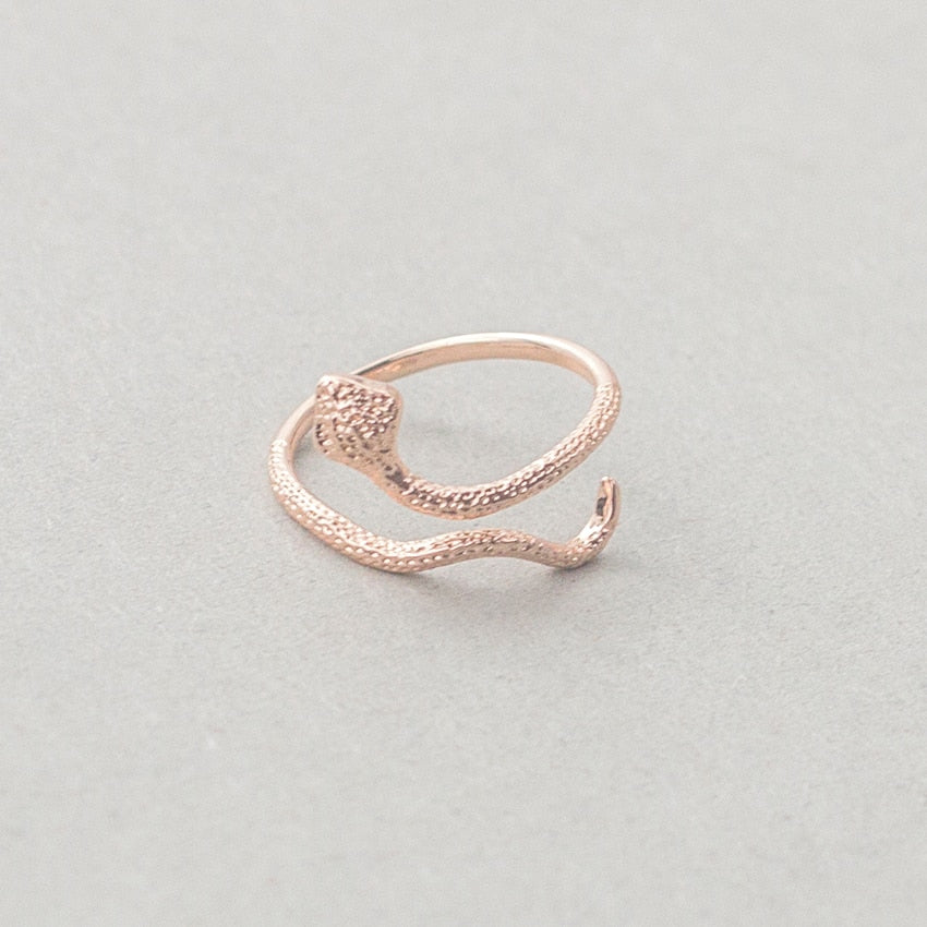 Personality Punk Exaggerated Snake Ring Retro Snake-Shaped Nightclub Ring Stainless Steel Opening Adjustable Ring Valentine Gift