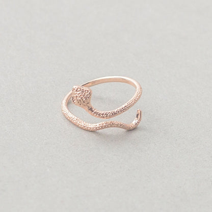 Personality Punk Exaggerated Snake Ring Retro Snake-Shaped Nightclub Ring Stainless Steel Opening Adjustable Ring Valentine Gift