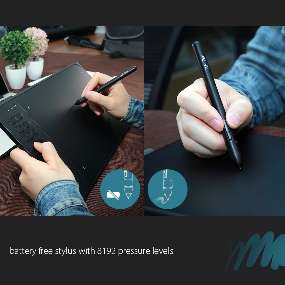 XPPen Star 06 Graphics Drawing Tablet with 8192 levels Pressure Sensivity both Wired and Wireless Mode Design with roller key