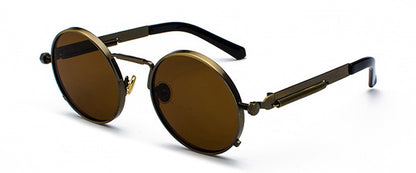 Peekaboo clear red sunglasses men steampunk 2019 metal frame retro vintage round sun glasses for women black uv400