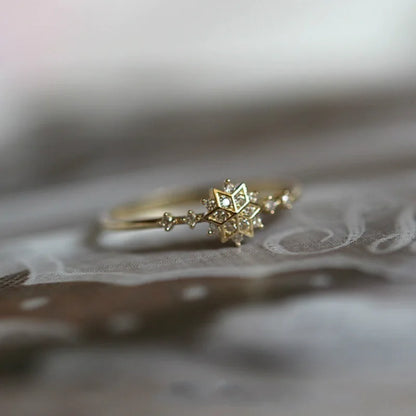 Cute Women's Snowflake Rings Female Chic Dainty Rings Party Delicate Rings Wedding Jewelry