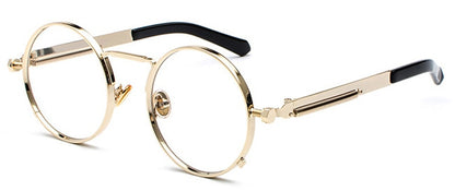 Peekaboo clear red sunglasses men steampunk 2019 metal frame retro vintage round sun glasses for women black uv400