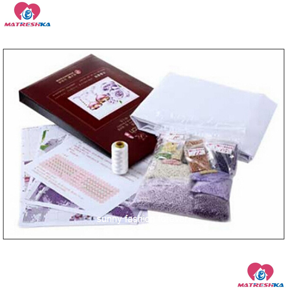 5d beaded cross stitch water rose embroidery beads home decor 5d beaded cross stitch kit printed canvas kits borduren met kralen