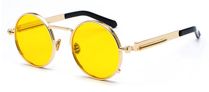 Peekaboo clear red sunglasses men steampunk 2019 metal frame retro vintage round sun glasses for women black uv400