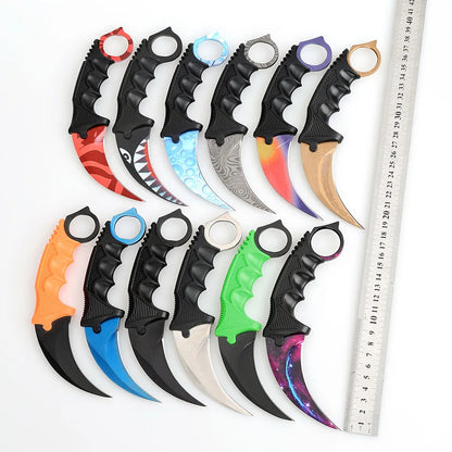 Swayboo Real CSGO Counter Strike Fixed Blade Tactical Camping Knife  Rainbow Lore  Fade Survival Sheath Tiger Tooth Plastic Case