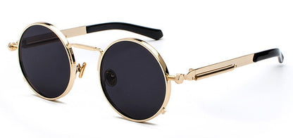 Peekaboo clear red sunglasses men steampunk 2019 metal frame retro vintage round sun glasses for women black uv400